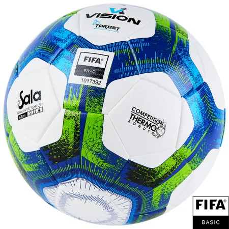 Мяч футзал. VISION Target, FS324094, FIFA Basic, р.4, 32 п. PU, 3 подкл.сл, термосшивка, бело-синий за 3&nbsp;519 ₽ купить в Балашихе