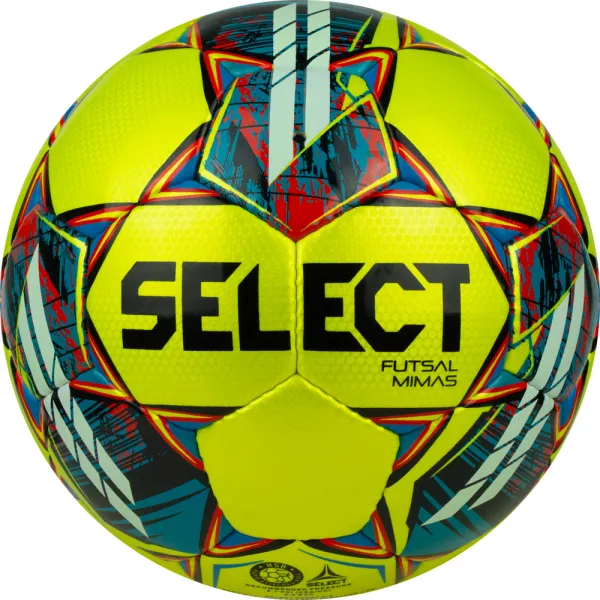 Мяч футзал. SELECT Futsal Mimas, 1053460550, р.4,FIFA Basic, 32 пан, гл.ПУ, руч.сш, жел-сине-красный за 6&nbsp;303.60 ₽ в Балашихе