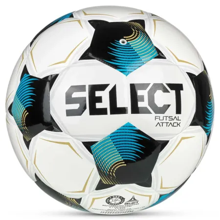 Мяч футзал. SELECT Futsal Attack V26, 1073471009, р.4, 32п, ПУ, руч.сш, бело-сине-черный за 5&nbsp;295.50 ₽ купить в Балашихе
