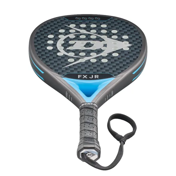 Ракетка для падела Dunlop FX Jr, 10370738, для юниоров, гибрид, графит, черно-голубой за 11&nbsp;019.40 ₽ в Балашихе