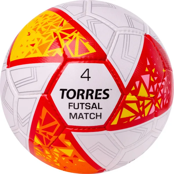 Мяч футзал. TORRES Futsal Match, FS323774, р.4, 32 панели. ПУ,4 подкл.слоя,ручн.сш,бело-крас-жёлт за 2&nbsp;454.80 ₽ в Балашихе