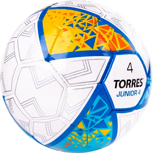 Мяч футб. TORRES Junior-4, F323804, р.4,глянц.ПУ, 4 сл, 32п, руч.сш, бел-жел-гол за 2&nbsp;070.60 ₽ в Балашихе