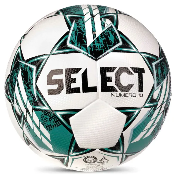 Мяч футб. SELECT NUMERO 10 V23, 0575060004, р.5, FIFA Basic, 32п, ПУ, руч. сш, бело-бирюзовый за 8&nbsp;051.20 ₽ в Балашихе